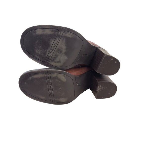 Nine West Womens Brown Leather retro Y2K Mid Calf Boots Size 10M SKU 7171 - Picture 7 of 10